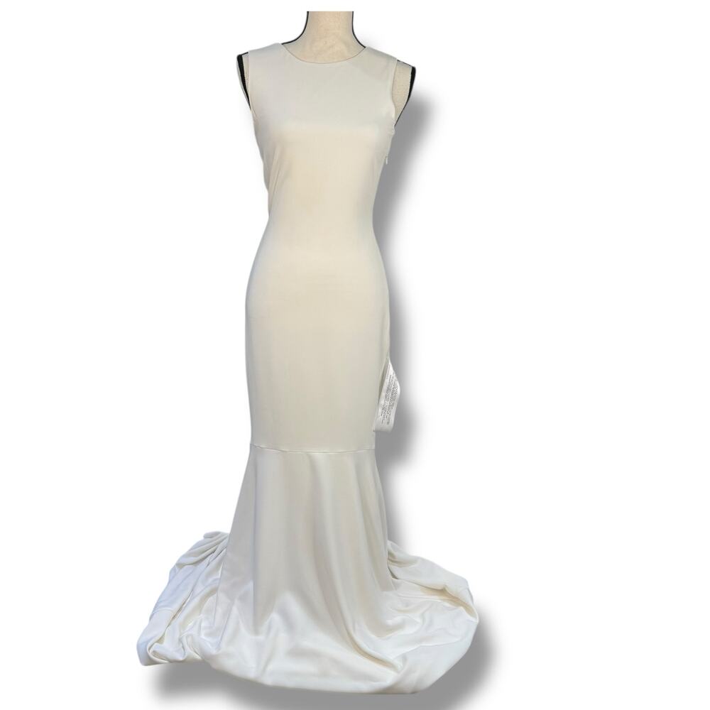 NEW Dress Population Sleeveless Mermaid Dress Wedding Bridal Floor Length Small